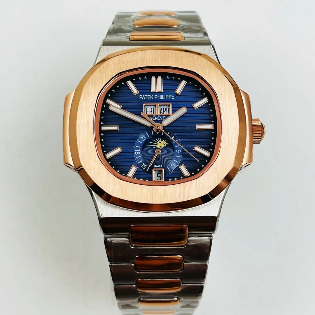 【Foreign Trade Import】💰1440! Patek Philippe - PATEK PHILIPPE Sporty and Elegant Sports Series Nautilus PP Shockingly Produced The Best Detoxification Luxury Watch on the Internet Built-in top-grade imported automatic mechanical movement The strap is made of 316l fine steel and is designed to be linked by three beads. The bead diamond in the steel strap is a combination of stone-shaped and genuine products. The case size is 39.8 mm in diameter and 12.5 mm in thickness. It exudes a strong youthful and steady atmosphere from the inside out. It is a well-deserved king of cost-effective steel watches.